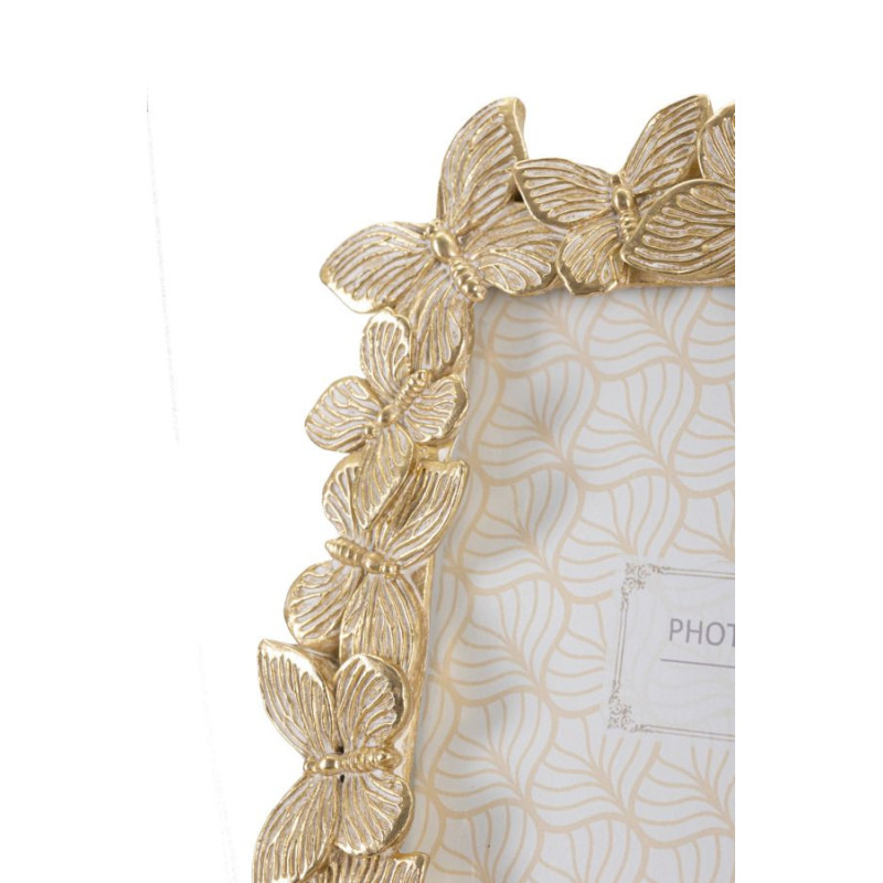 Cadre photo design chic Papillons pour photo 15x20 Résine Doré Farfalle 