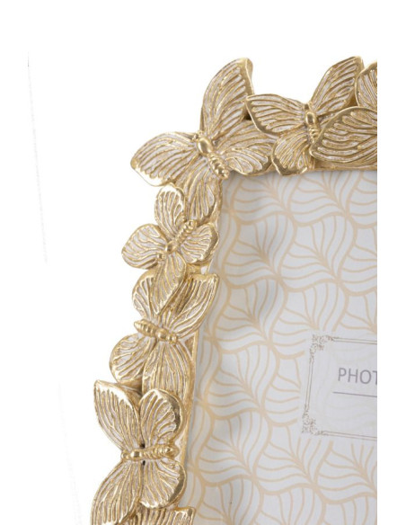 Cadre photo design chic Papillons pour photo 15x20 Résine Doré Farfalle 