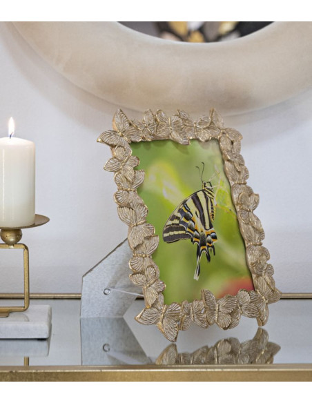 Cadre photo design chic Papillons pour photo 15x20 Résine Doré Farfalle 