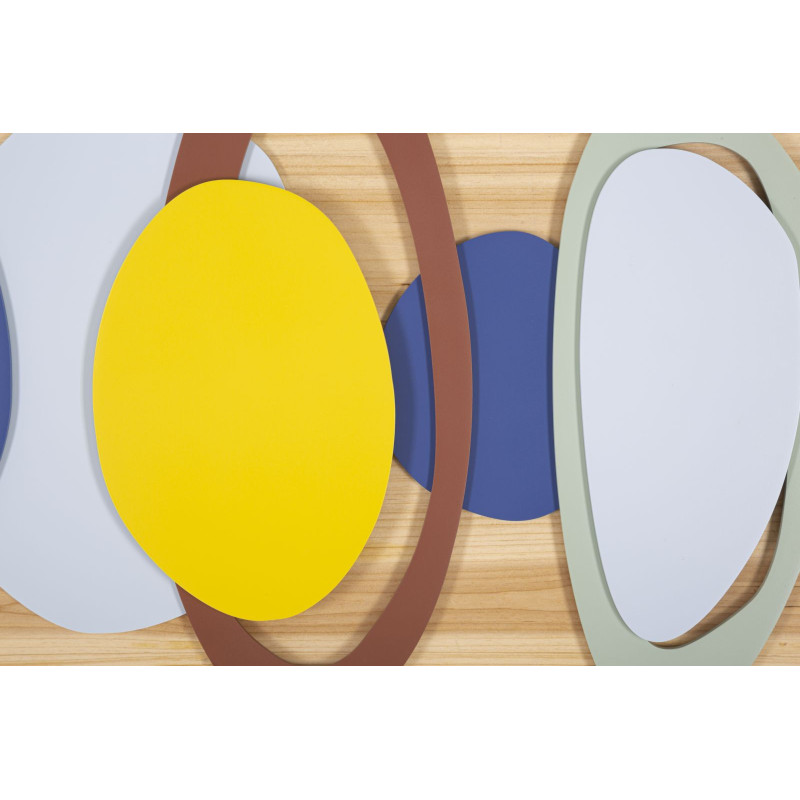 Décoration murale design abstrait Bois de sapin Naturel Bois MDF Multicolore Planeti 80x50 
