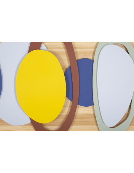 Décoration murale design abstrait Bois de sapin Naturel Bois MDF Multicolore Planeti 80x50 