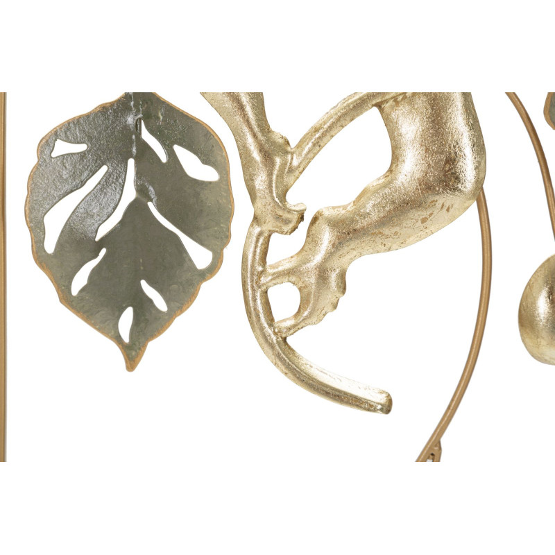 Décoration murale design original Singe & Feuilles Métal Doré Vert Monkey H 74 cm 