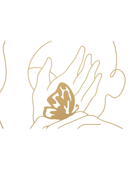 Décoration murale design Femme Papillon Métal Doré Hands On Face H 80 cm 