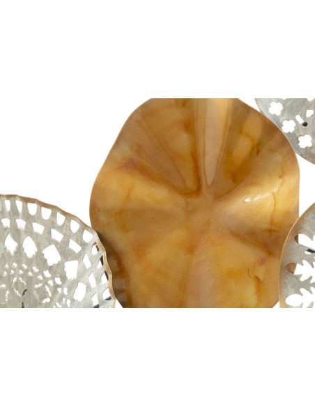 Grande Décoration murale design ethnique Mandalas Métal Doré Beige Marron Triby 125 cm 