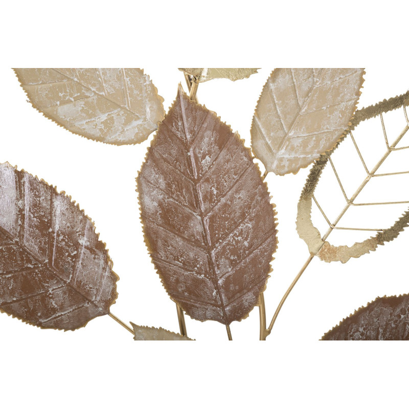 Grande Décoration murale design Branches Feuilles Métal Marron Beige Doré Autumn H 116 cm 