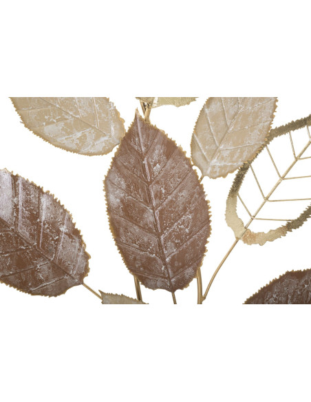 Grande Décoration murale design Branches Feuilles Métal Marron Beige Doré Autumn H 116 cm 