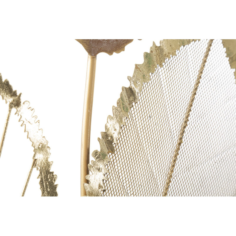 Grande Décoration murale design Branches Feuilles Métal Marron Beige Doré Autumn H 116 cm 