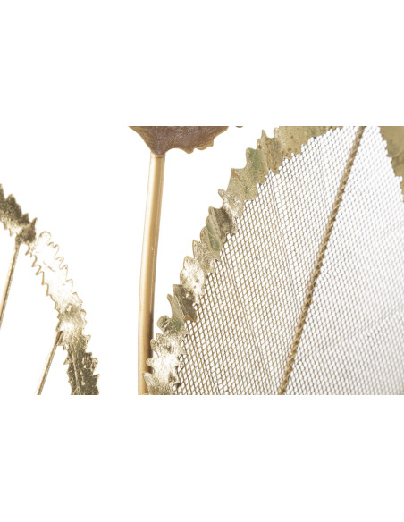 Grande Décoration murale design Branches Feuilles Métal Marron Beige Doré Autumn H 116 cm 