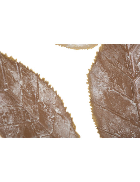 Grande Décoration murale design Branches Feuilles Métal Marron Beige Doré Autumn H 116 cm 