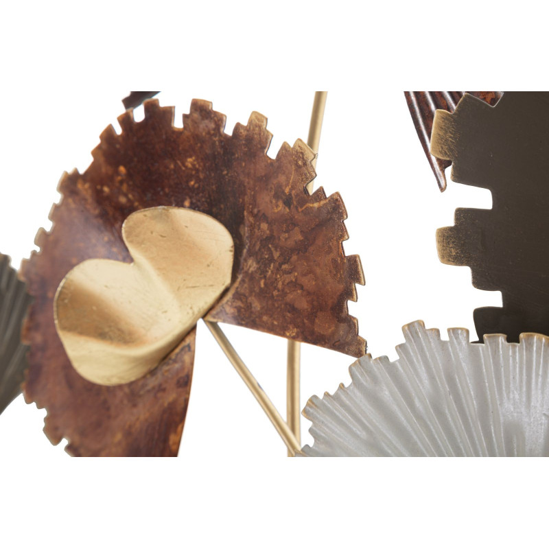 Décoration murale design chic Bouquet Fleurs Métal Doré Taupe Marron rouille Reddy H 80 cm 