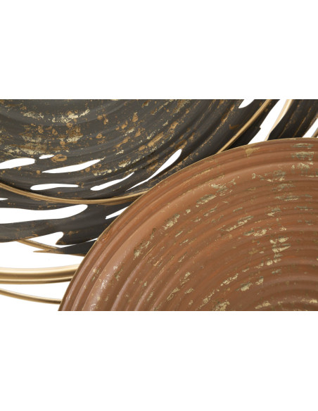 Grande Décoration murale design bohème Mandalas Métal Beige Noir Bois MDF Naturel Blanc Boho 167 cm 