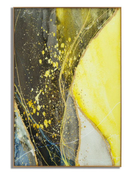 Grand Tableau design motif abstrait Cadre métal doré Verre peint Sunny 80x120 