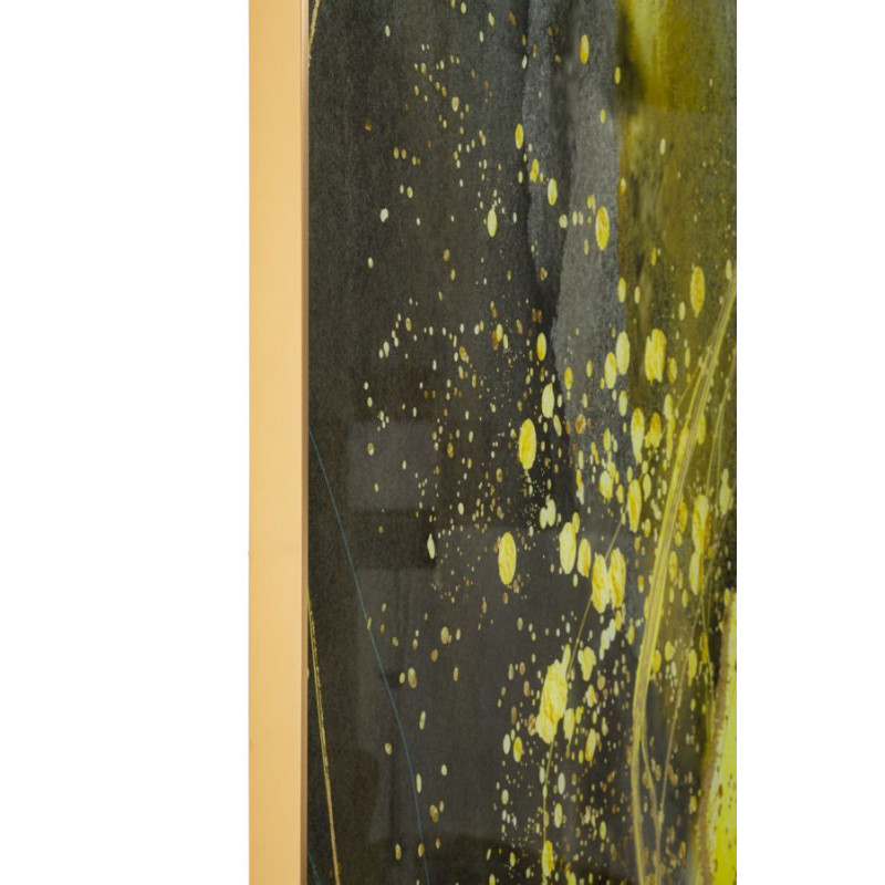 Grand Tableau design motif abstrait Cadre métal doré Verre peint Sunny 80x120 