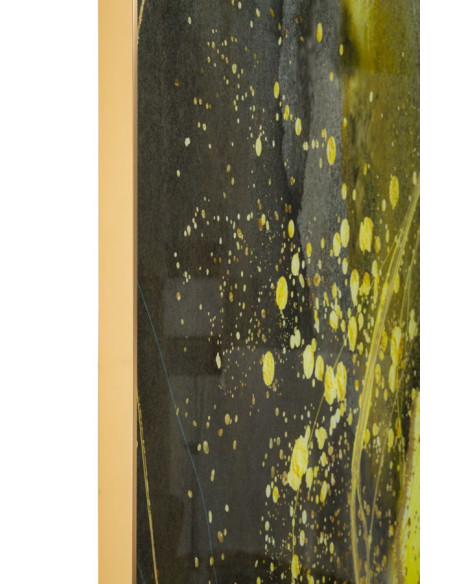 Grand Tableau design motif abstrait Cadre métal doré Verre peint Sunny 80x120 