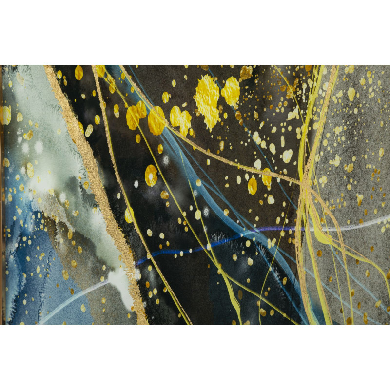 Grand Tableau design motif abstrait Cadre métal doré Verre peint Sunny 80x120 