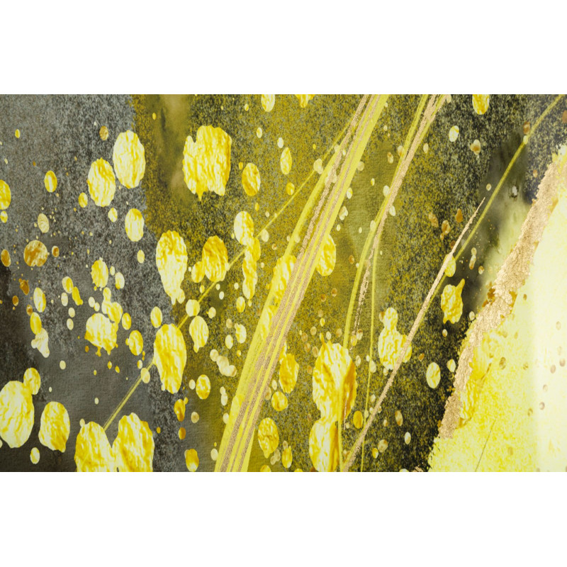Grand Tableau design motif abstrait Cadre métal doré Verre peint Sunny 80x120 