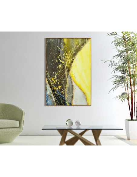 Grand Tableau design motif abstrait Cadre métal doré Verre peint Sunny 80x120 