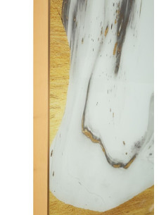 Grand Tableau design motif abstrait Cadre métal doré Verre peint Ghostly 80x120 