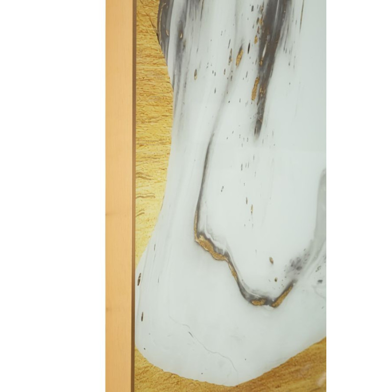 Grand Tableau design motif abstrait Cadre métal doré Verre peint Ghostly 80x120 