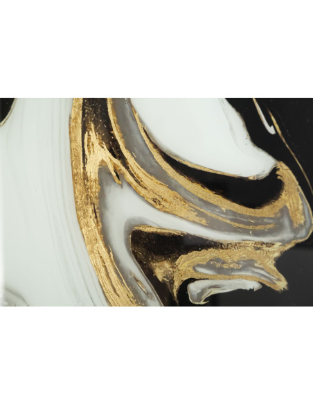 Grand Tableau design motif abstrait Cadre métal doré Verre peint Ghostly 80x120 