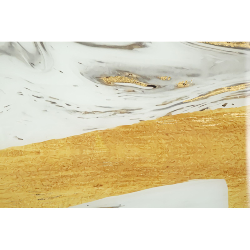 Grand Tableau design motif abstrait Cadre métal doré Verre peint Ghostly 80x120 