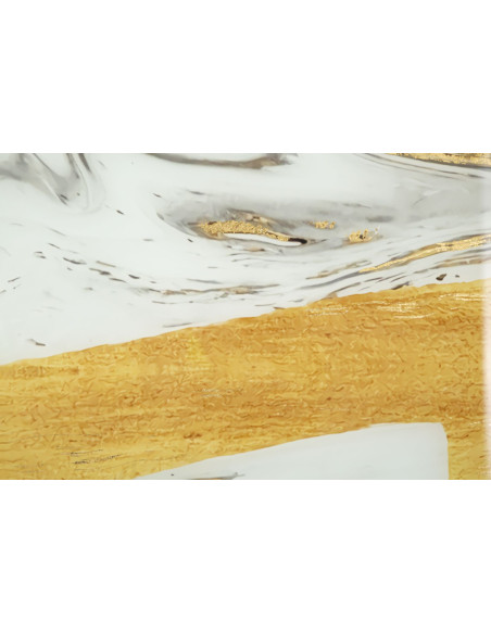 Grand Tableau design motif abstrait Cadre métal doré Verre peint Ghostly 80x120 