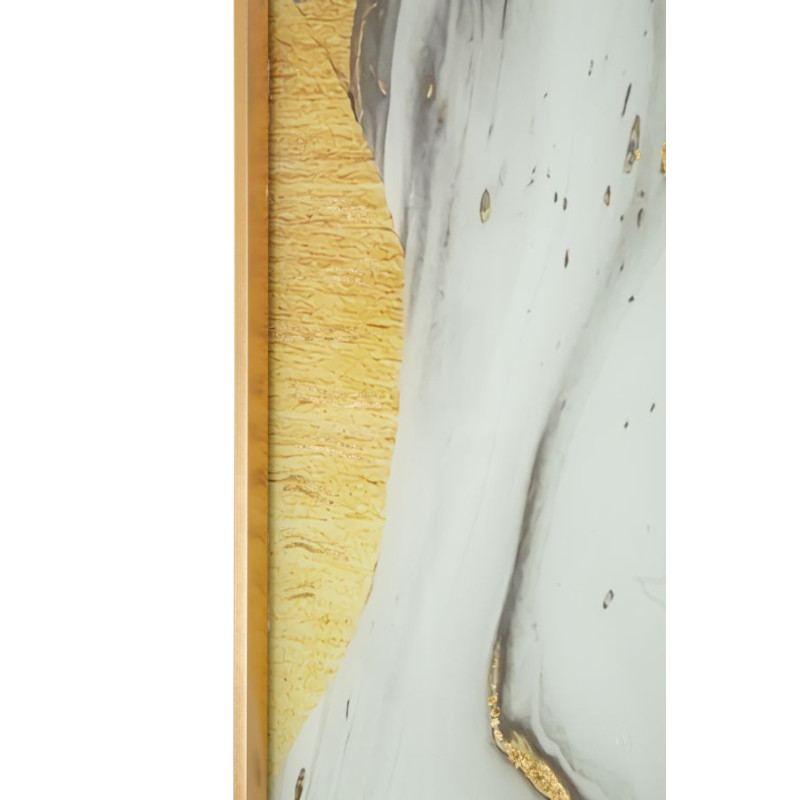 Grand Tableau design motif abstrait Cadre métal doré Verre peint Ghostly 80x120 