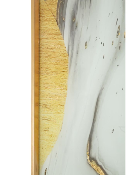 Grand Tableau design motif abstrait Cadre métal doré Verre peint Ghostly 80x120 