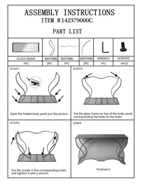 Console design originale Rectangulaire en Métal Doré Verre Sunshine 