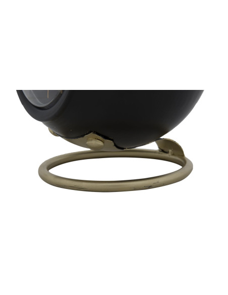 Horloge à poser design rétro Ronde Métal Noir Doré Ball 