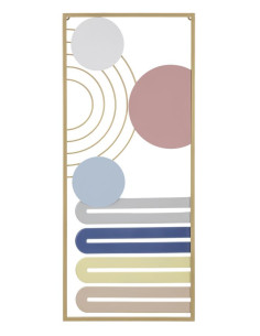 Décoration murale design graphique Métal Doré Motif géométrique Multicolore Colorful B H 84 cm 