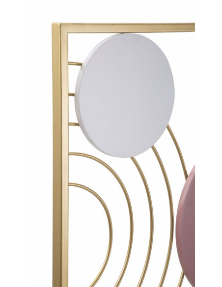 Décoration murale design graphique Métal Doré Motif géométrique Multicolore Colorful B H 84 cm 