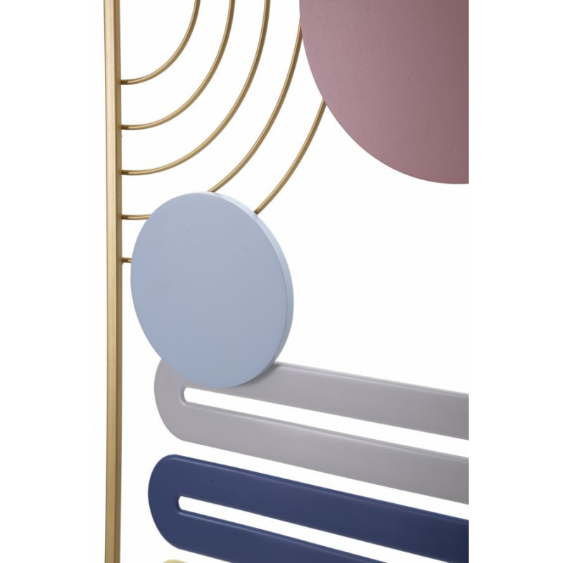 Décoration murale design graphique Métal Doré Motif géométrique Multicolore Colorful B H 84 cm 