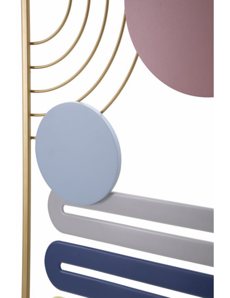 Décoration murale design graphique Métal Doré Motif géométrique Multicolore Colorful B H 84 cm 