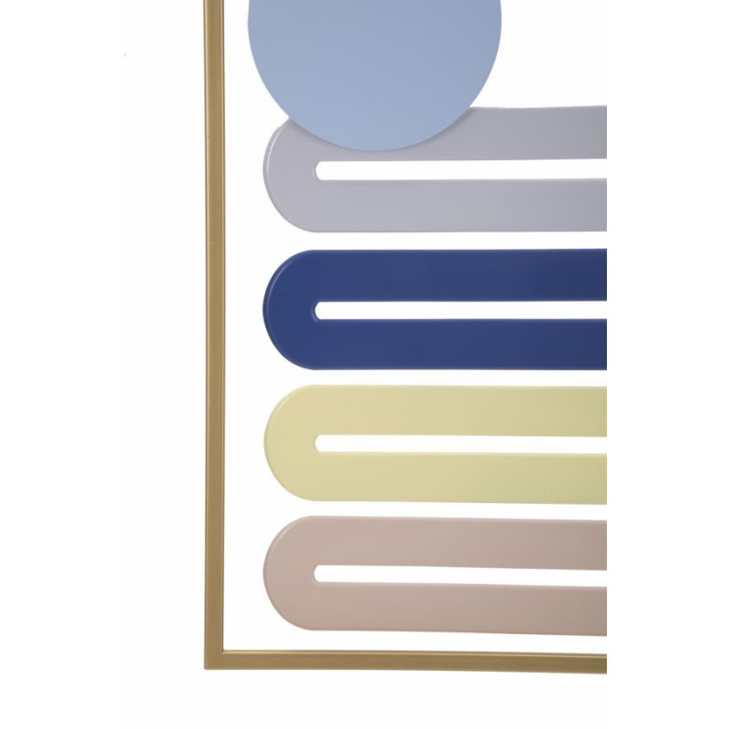 Décoration murale design graphique Métal Doré Motif géométrique Multicolore Colorful B H 84 cm 
