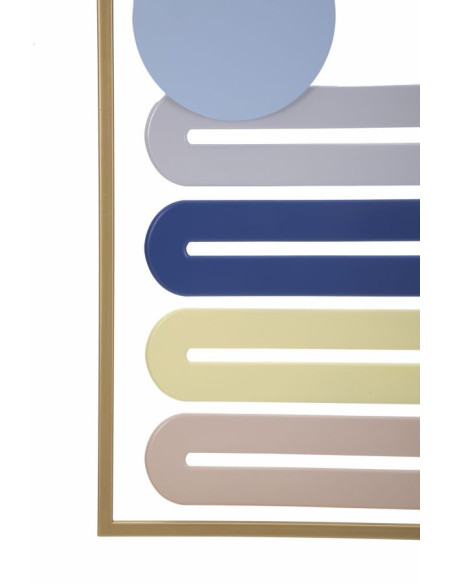 Décoration murale design graphique Métal Doré Motif géométrique Multicolore Colorful B H 84 cm 