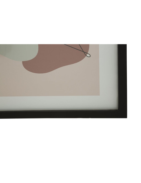 Affiche murale sous verre design abstrait Visage Cadre bois mdf noir Beige Noir Vert Face A 35x47 