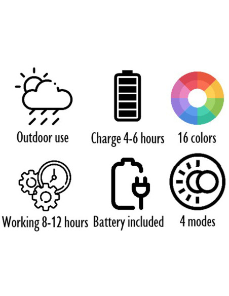 Lampe à poser Led 16 couleurs Lanterne Rock en Plastique Blanc - 18