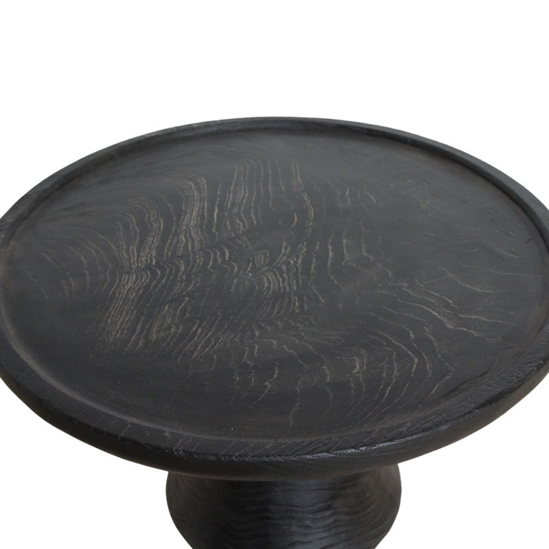Table d’appoint ronde noire en teck...