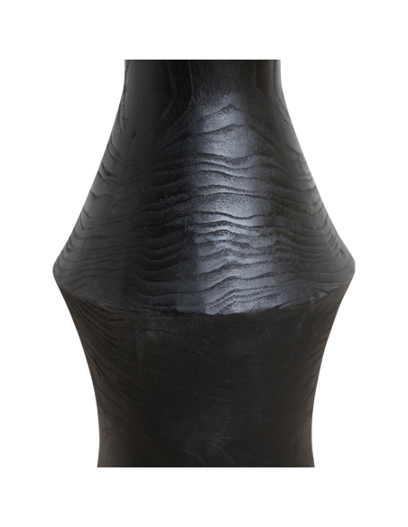 Table d’appoint ronde noire en teck 50x60 cm Nero