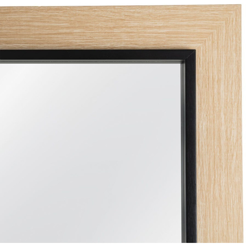 Grand Miroir à poser style scandinve minimaliste Rectangulaire 50x150 Bois d'ayous Naturel Noir Vistal 