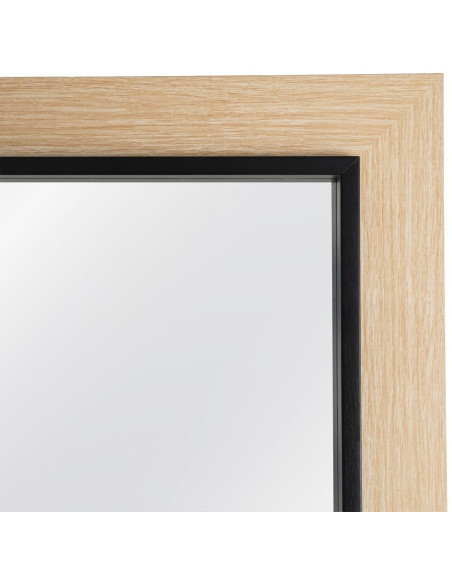 Grand Miroir à poser style scandinve minimaliste Rectangulaire 50x150 Bois d'ayous Naturel Noir Vistal 
