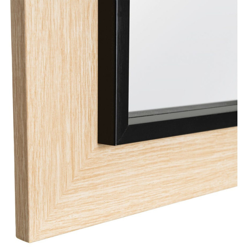 Grand Miroir à poser style scandinve minimaliste Rectangulaire 50x150 Bois d'ayous Naturel Noir Vistal 