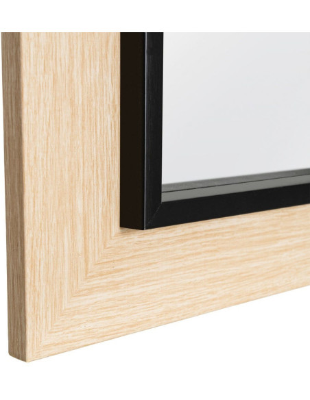 Grand Miroir à poser style scandinve minimaliste Rectangulaire 50x150 Bois d'ayous Naturel Noir Vistal 