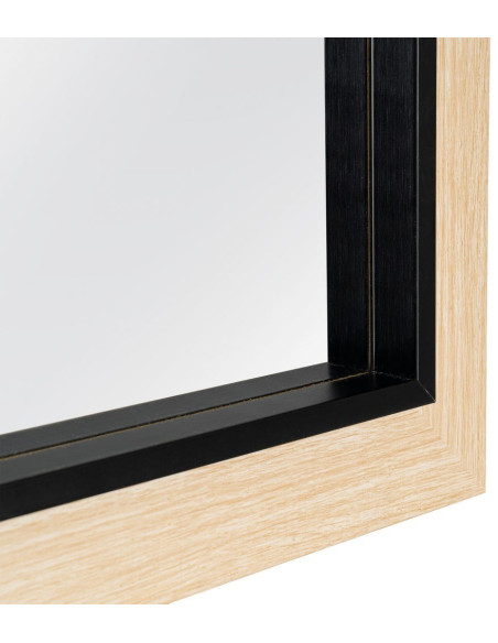 Grand Miroir à poser style scandinve minimaliste Rectangulaire 50x150 Bois d'ayous Naturel Noir Vistal 