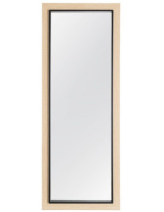 Grand Miroir à poser style scandinve minimaliste Rectangulaire 50x150 Bois d'ayous Naturel Noir Vistal