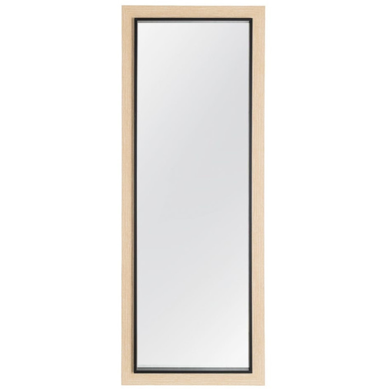 Grand Miroir à poser style scandinve minimaliste Rectangulaire 50x150 Bois d'ayous Naturel Noir Vistal