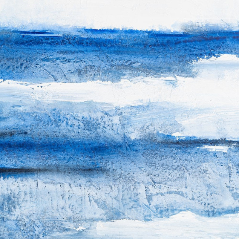 Lot de 2 Grandes Toiles murales peintes Motif bord de mer 80x120 Blanc cassé Beu Horizéa 