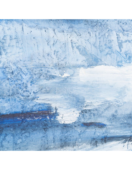 Lot de 2 Grandes Toiles murales peintes Motif bord de mer 80x120 Blanc cassé Beu Horizéa 