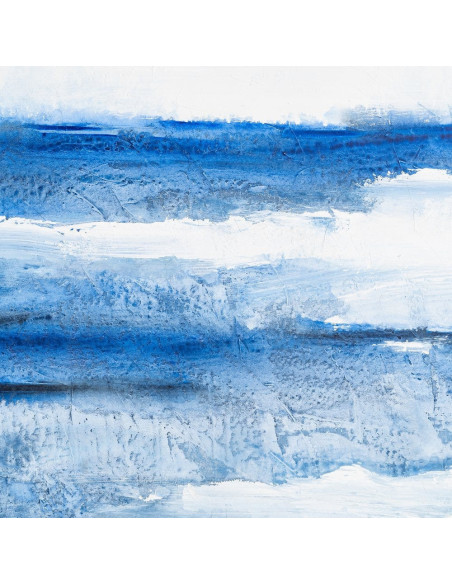 Lot de 2 Grandes Toiles murales peintes Motif bord de mer 80x120 Blanc cassé Beu Horizéa 